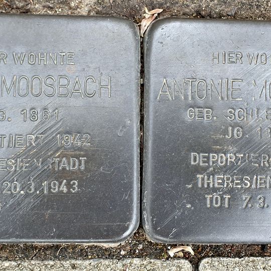 Stolperstein en memoria de Antonie Moosbach