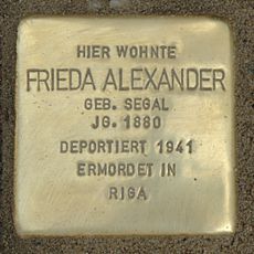 Stolperstein dedicated to Frieda Alexander
