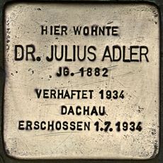 Stolperstein dedicated to Julius Adler