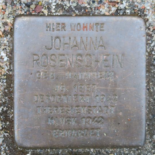 Stolperstein en memoria de Johanna Rosenschein