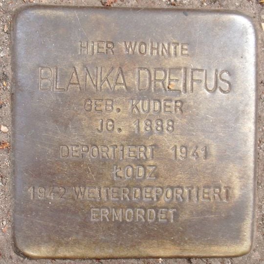 Stolperstein dedicated to Blanka Dreifus