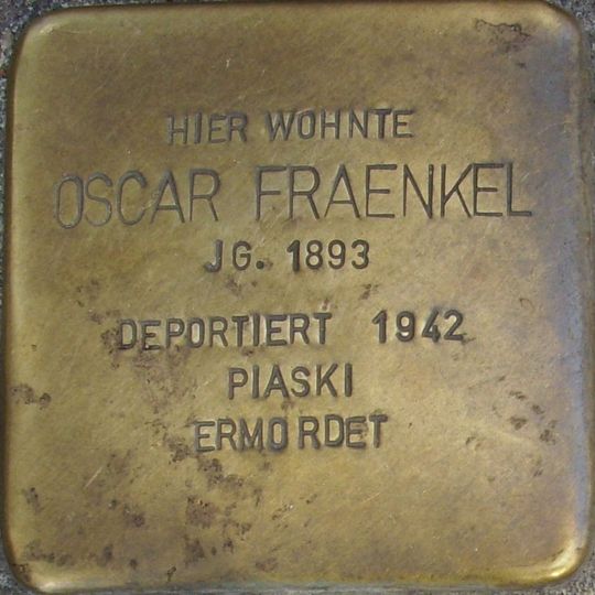 Stolperstein en memoria de Oscar Fraenkel
