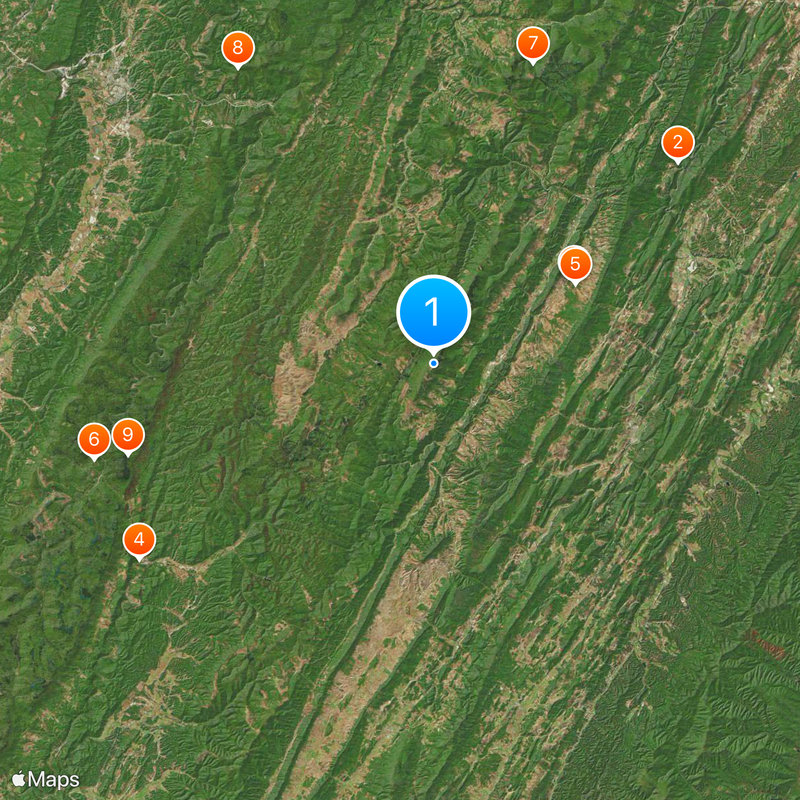 Spruce Knob Mappa