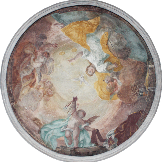 Esaltazione della Giustizia divina e angelo con scapolare