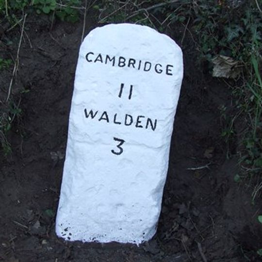 Milestone, Walden Road, 100 yards S of High Street.