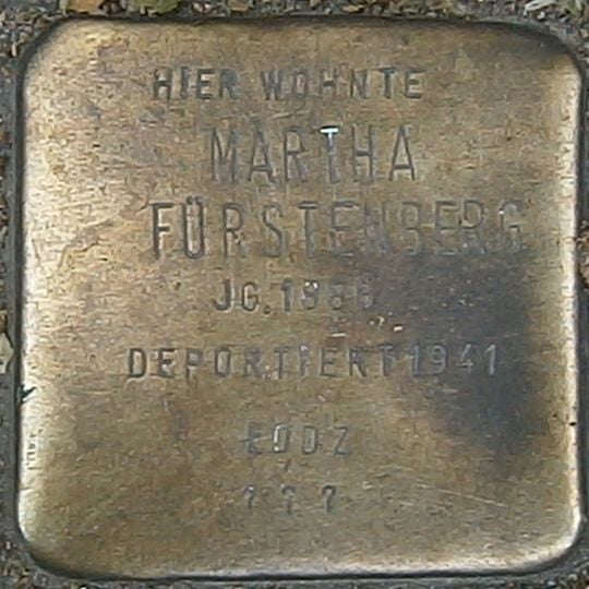 Stolperstein dedicated to Martha Fürstenberg
