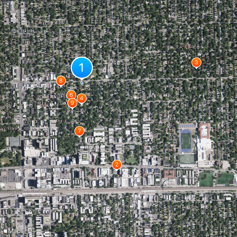 Frank Lloyd Wright Home and Studio Map
