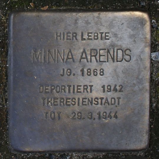 Stolperstein en memoria de Minna Arends