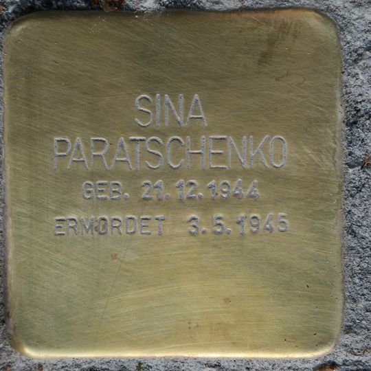 Stolperstein dedicated to Sina Paratschenko