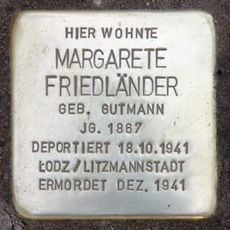 Stolperstein dedicated to Margarete Friedländer