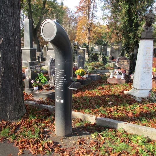 Poetry jukebox in Vinohrady cemetery