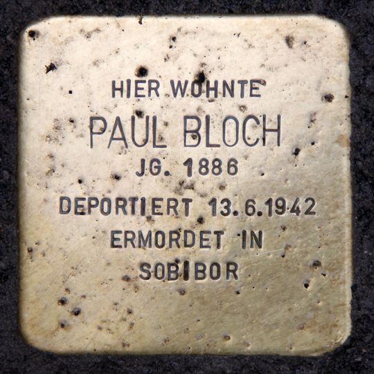 Stolperstein dedicated to Paul Bloch
