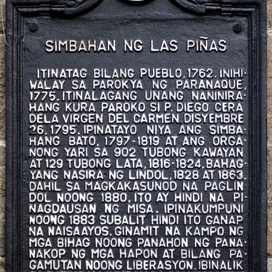 Church of Las Piñas historical marker