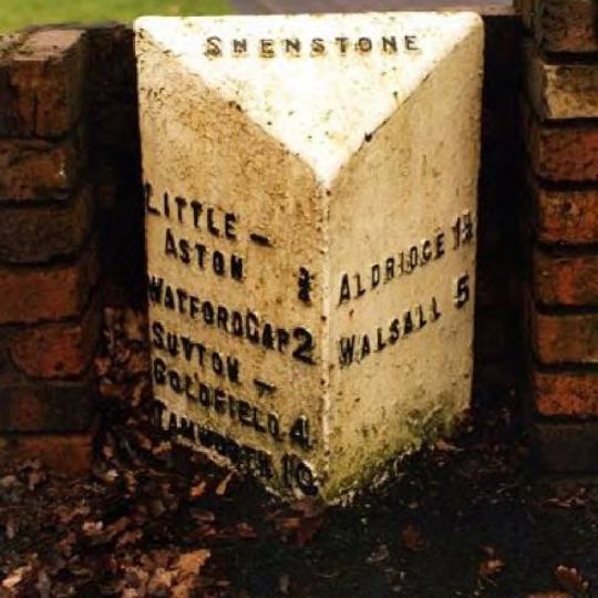 Milepost, Walsall Road, by No. 138 , E of jct with A452 in Aldridge Road