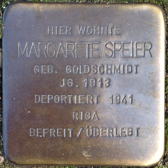 Stolperstein für Margarete Speier