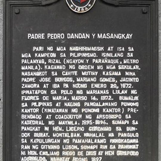 Father Pedro Dandan y Masangkay historical marker