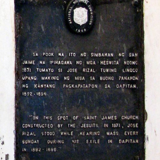 José Rizal at Dapitan Church historical marker