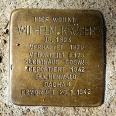 Stolperstein dedicated to Wilhem Karl August Krüger
