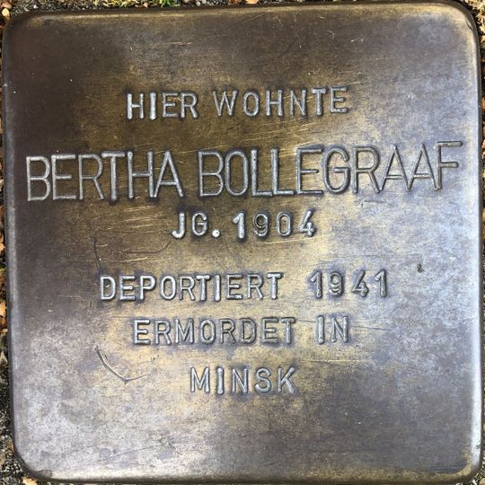 Stolperstein dedicated to Bertha Bollegraaf