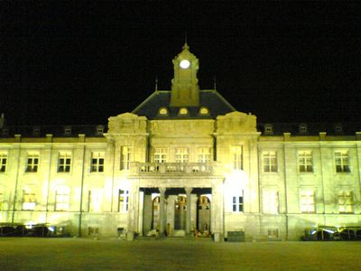 At night