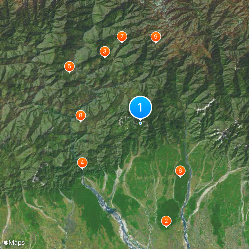 Neora Valley National Park Karte