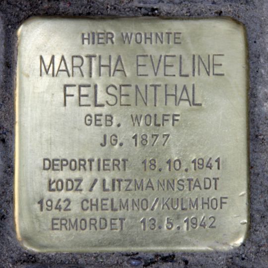 Stolperstein en memoria de Martha Eveline Felsenthal