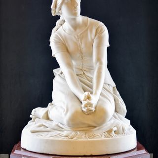 Joan of Arc listening to her voices, on a socle (replica)