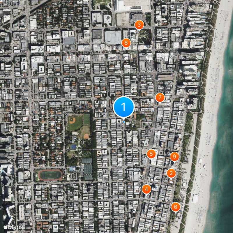 Art Déco Historic Districts Mappa