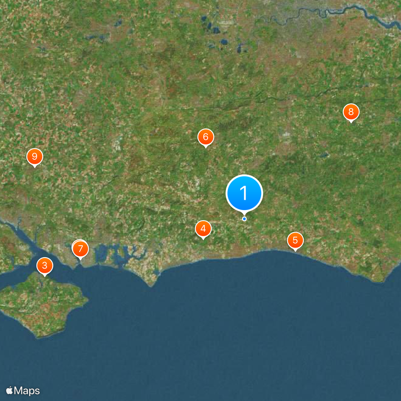South Downs National Park Kaart