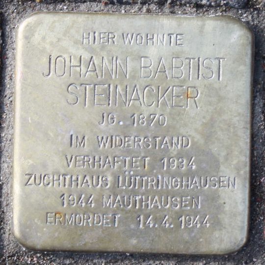 Stolperstein em memória de Johann Babtist Steinacker