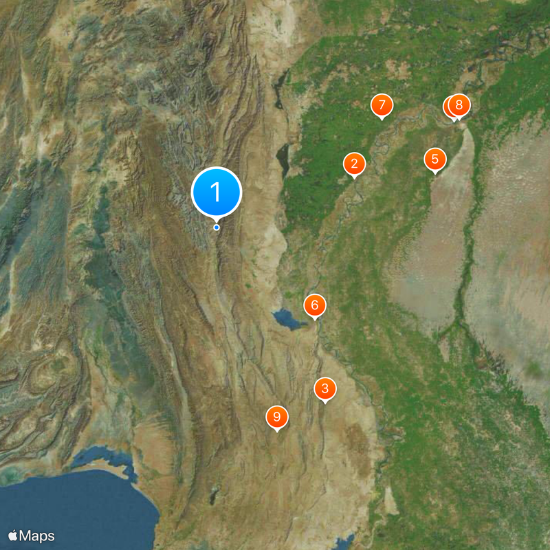 Kirthar Mountains Map