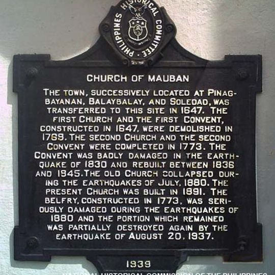 Church of Mauban historical marker