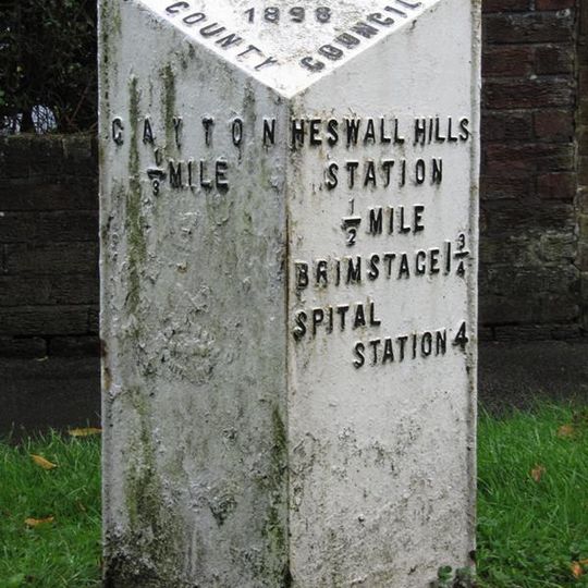 Milepost, NE of Gayton roundabout