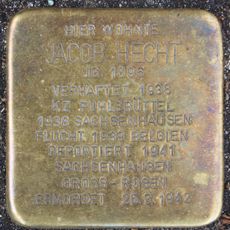 Stolperstein dedicated to Jacob Hecht