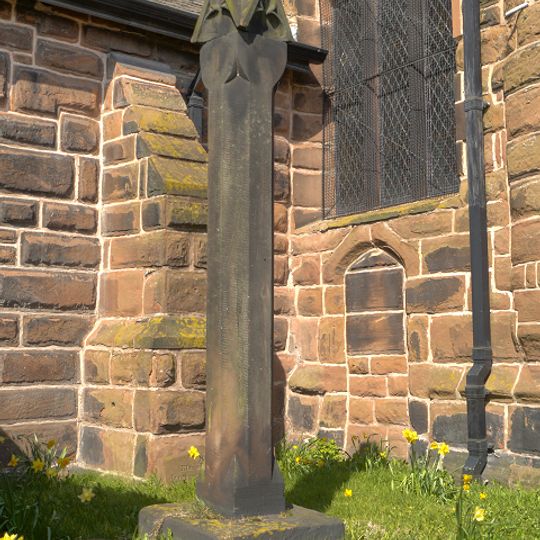Standing cross in St Luke's churchyard, Farnworth, beside the south porch