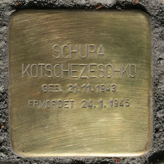 Stolperstein dedicated to Schura Kotschezeschko