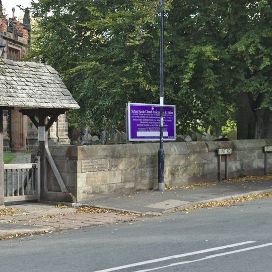 Wall to churchyard of St Helen's Church, Sefton
