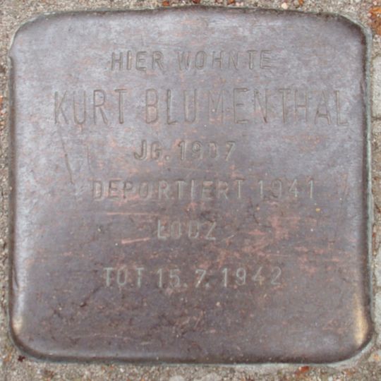 Stolperstein dedicated to Kurt Blumenthal