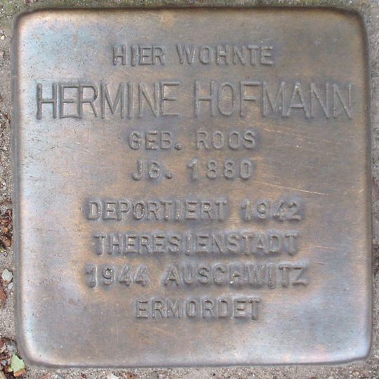 Stolperstein dedicated to Hermine Hofmann
