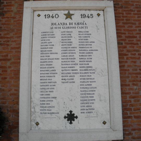 Lapide ai caduti della seconda guerra mondiale nella chiesa di San Giuseppe