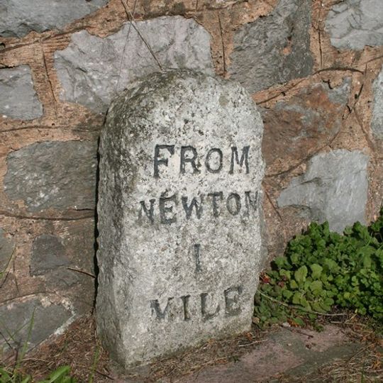 Milestone, above Penn Inn roundabout, Shaldon Road, 10m from traffic lights at Queensway jct
