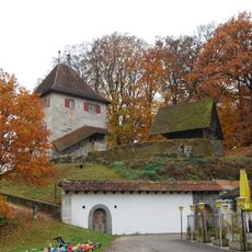 Buechi-Schlössli with medieval castle ruins Buchegg