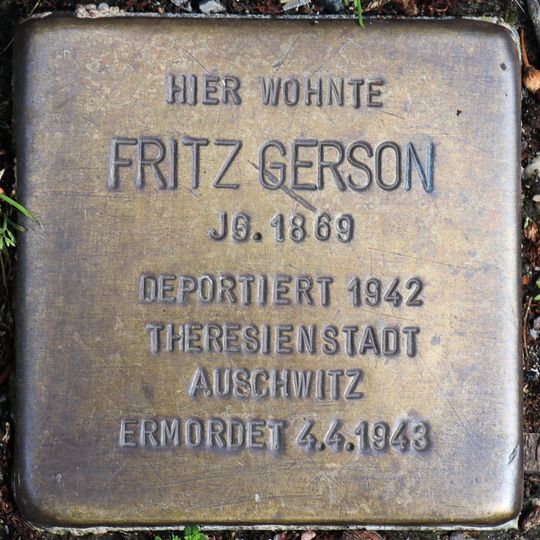 Stolperstein dedicated to Fritz Gerson