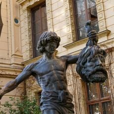 David mit dem Haupte Goliaths