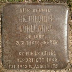 Stolperstein dedicated to Theodor Wohlfahrt