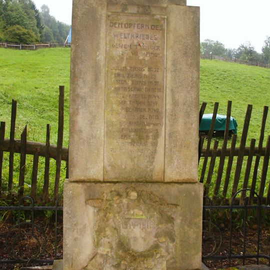 World War I memorial in Sklenářovice