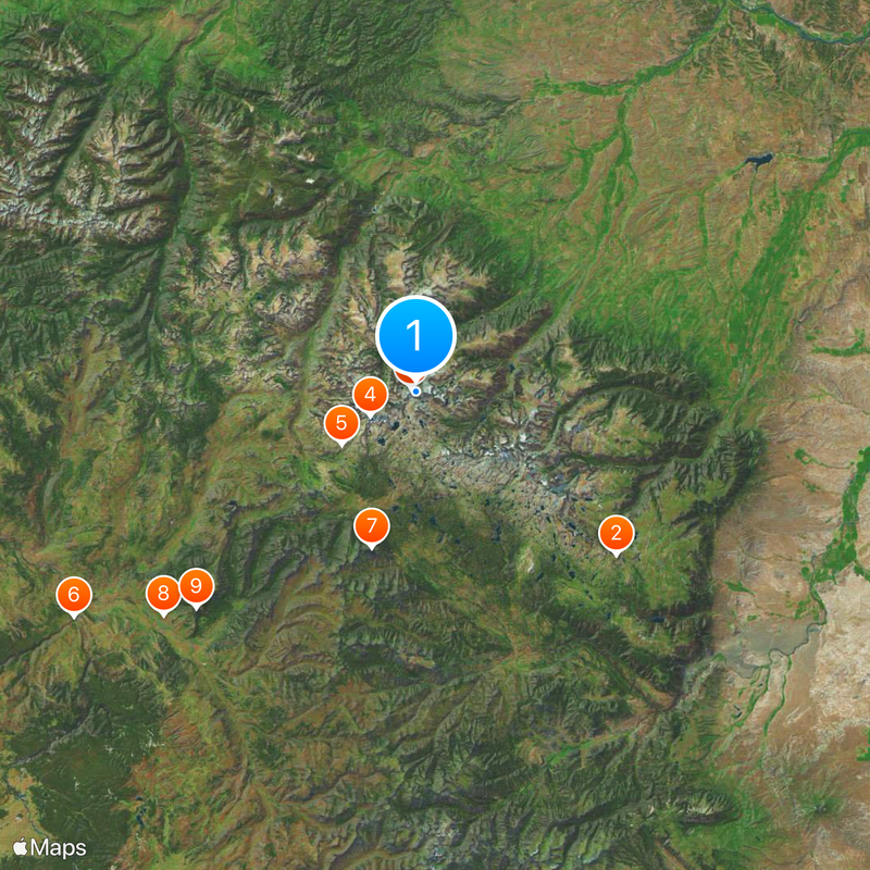 Beartooth Mountains Map