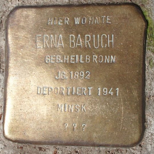 Stolperstein dedicated to Erna Baruch