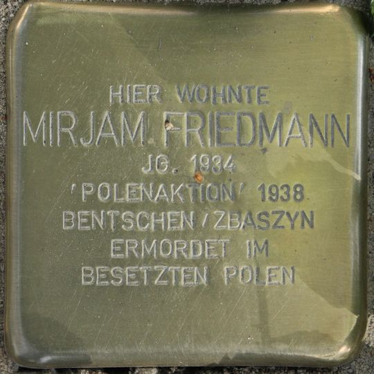 Stolperstein em memória de Mirjam Friedmann