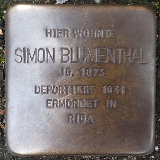 Stolperstein à la mémoire de Simon Blumenthal